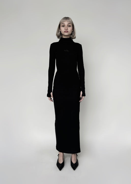 Vestido Rib Iconos - Negro