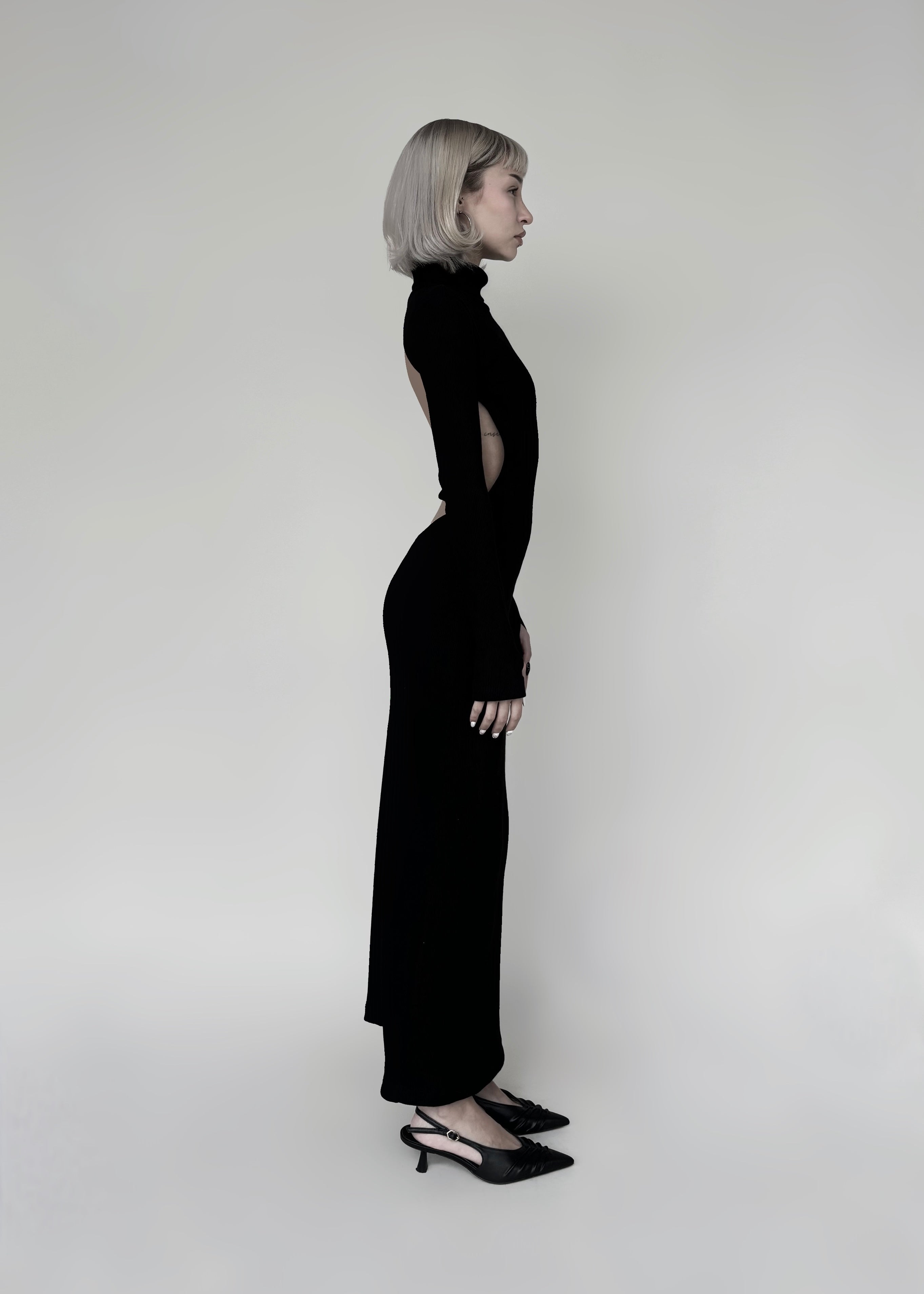 Vestido Rib Iconos - Negro
