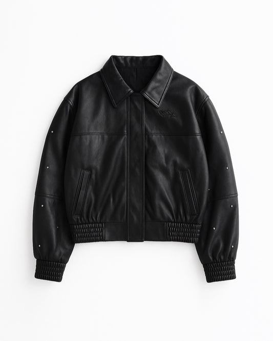 CHAQUETA NEGRA CUERO