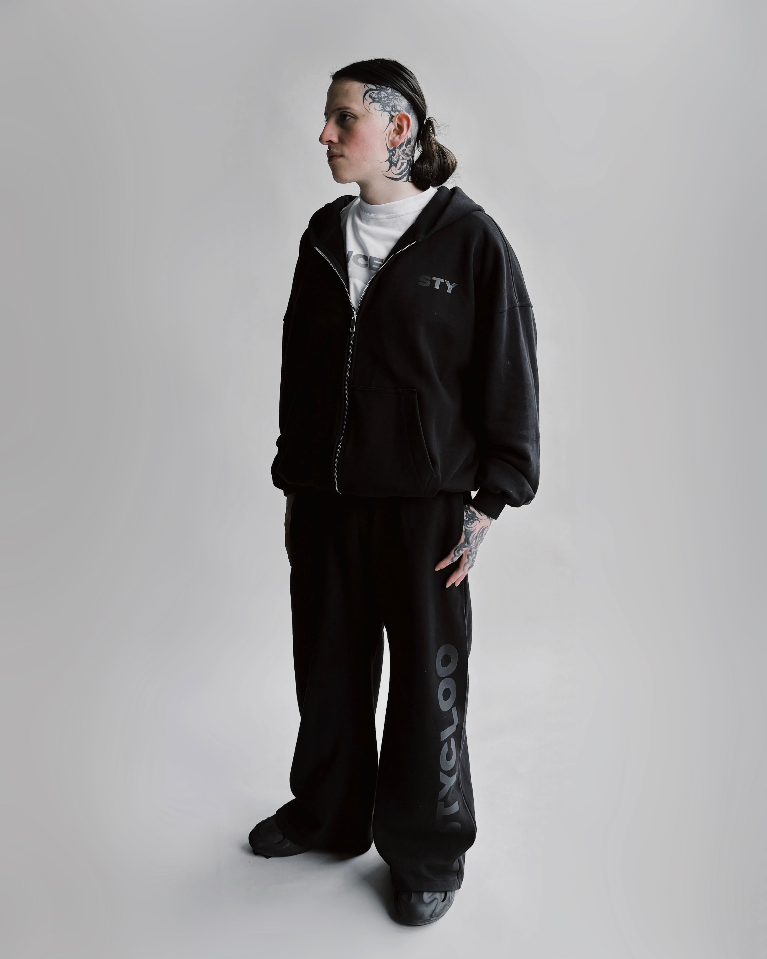 Zip-Up Hoodie - Black