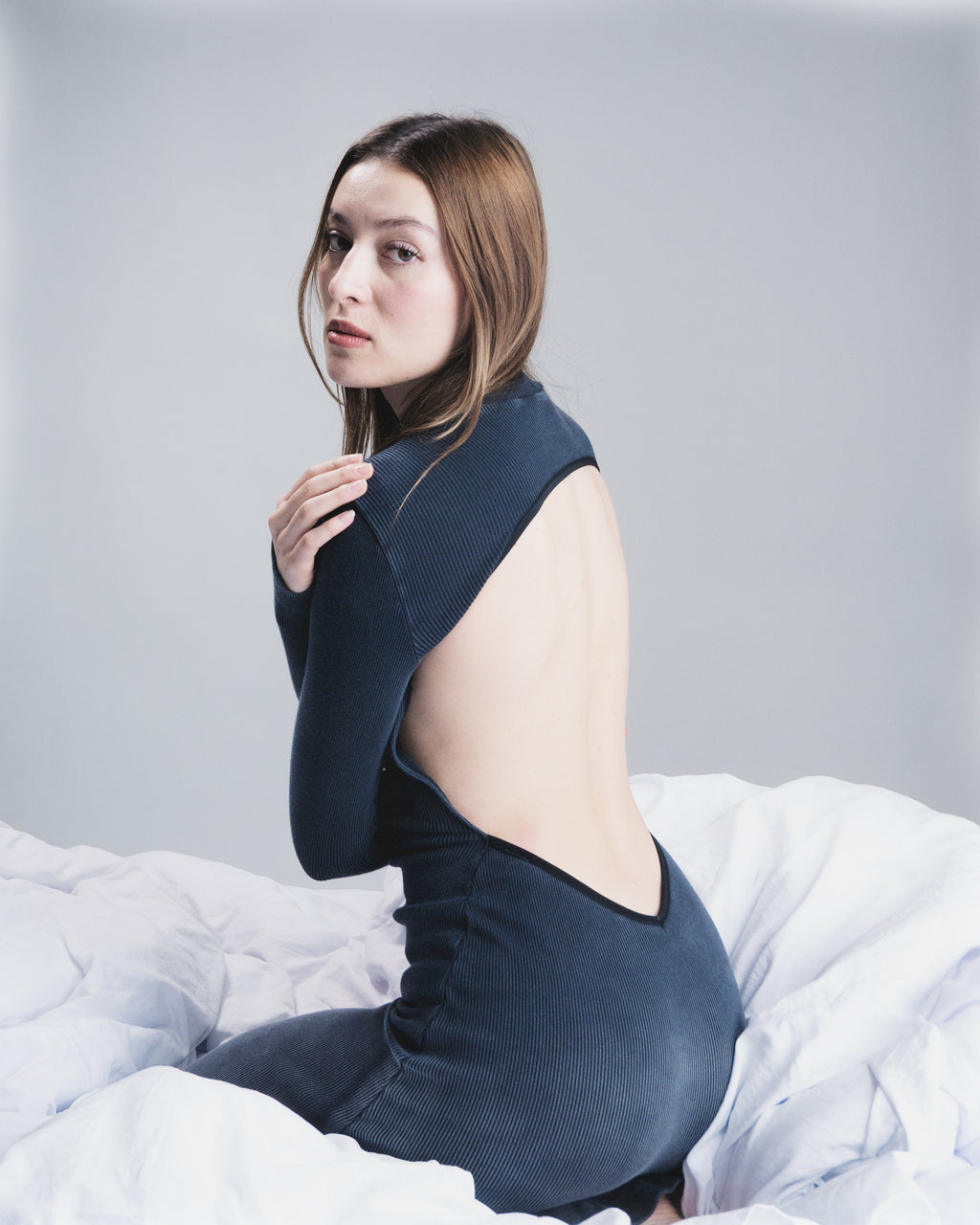 Vestido Rib - Azul