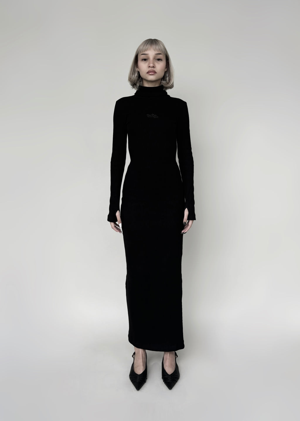 Vestido Rib Iconos - Negro