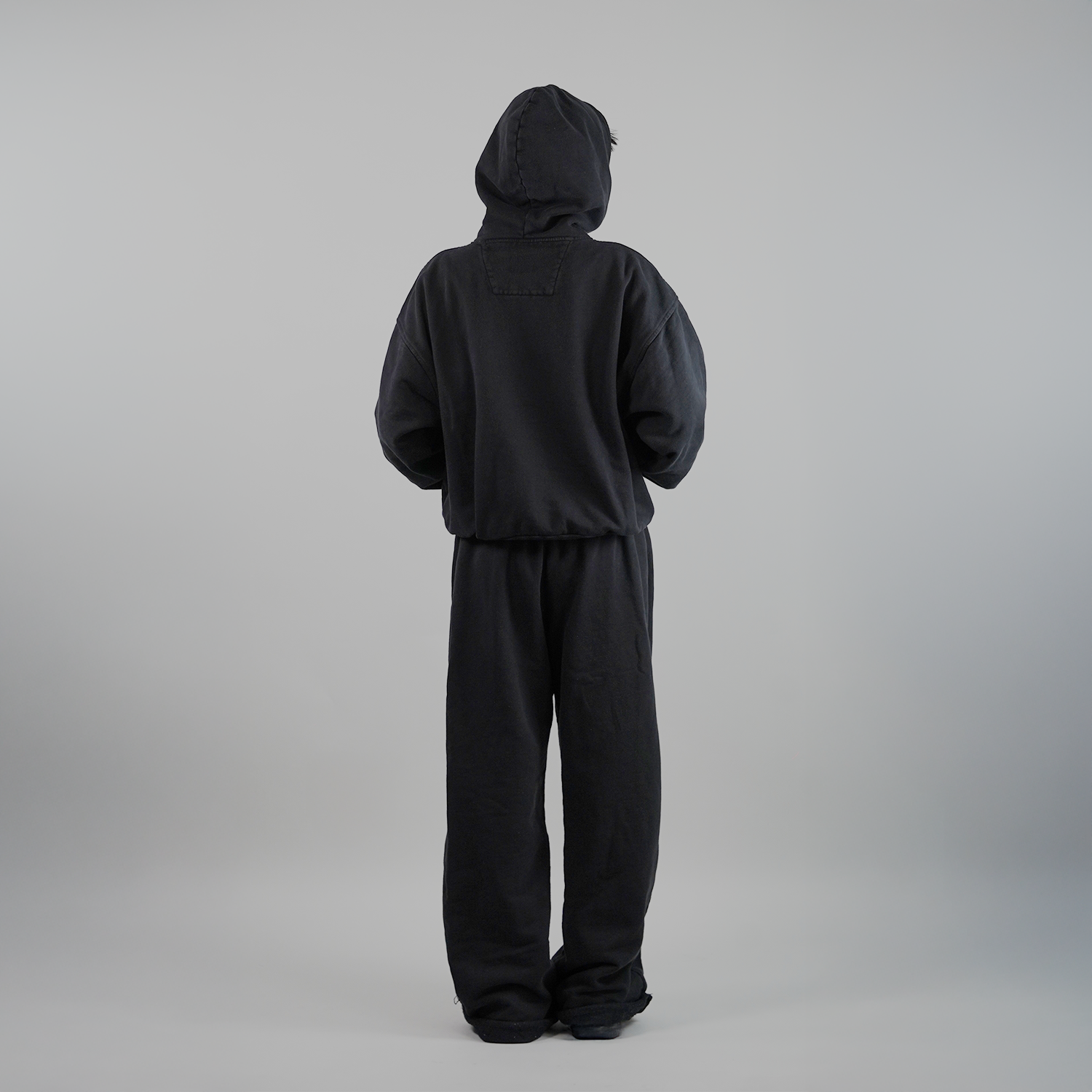 Pantalón Wide Desgastado - Negro