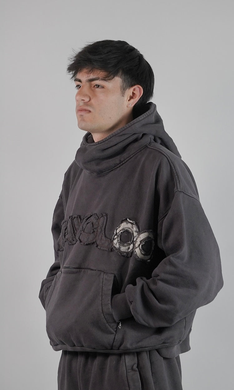 Hoodie Cuello Alto - Café