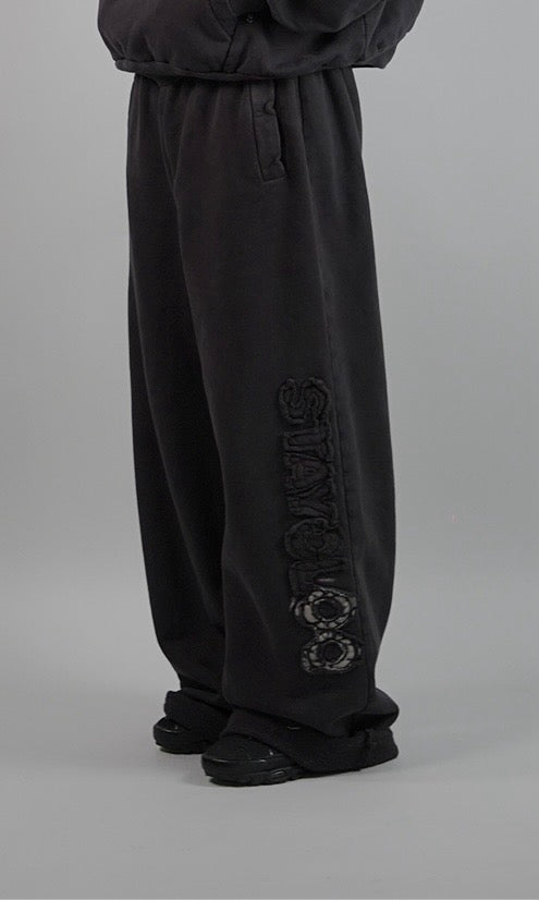 Pantalón Wide Desgastado - Café