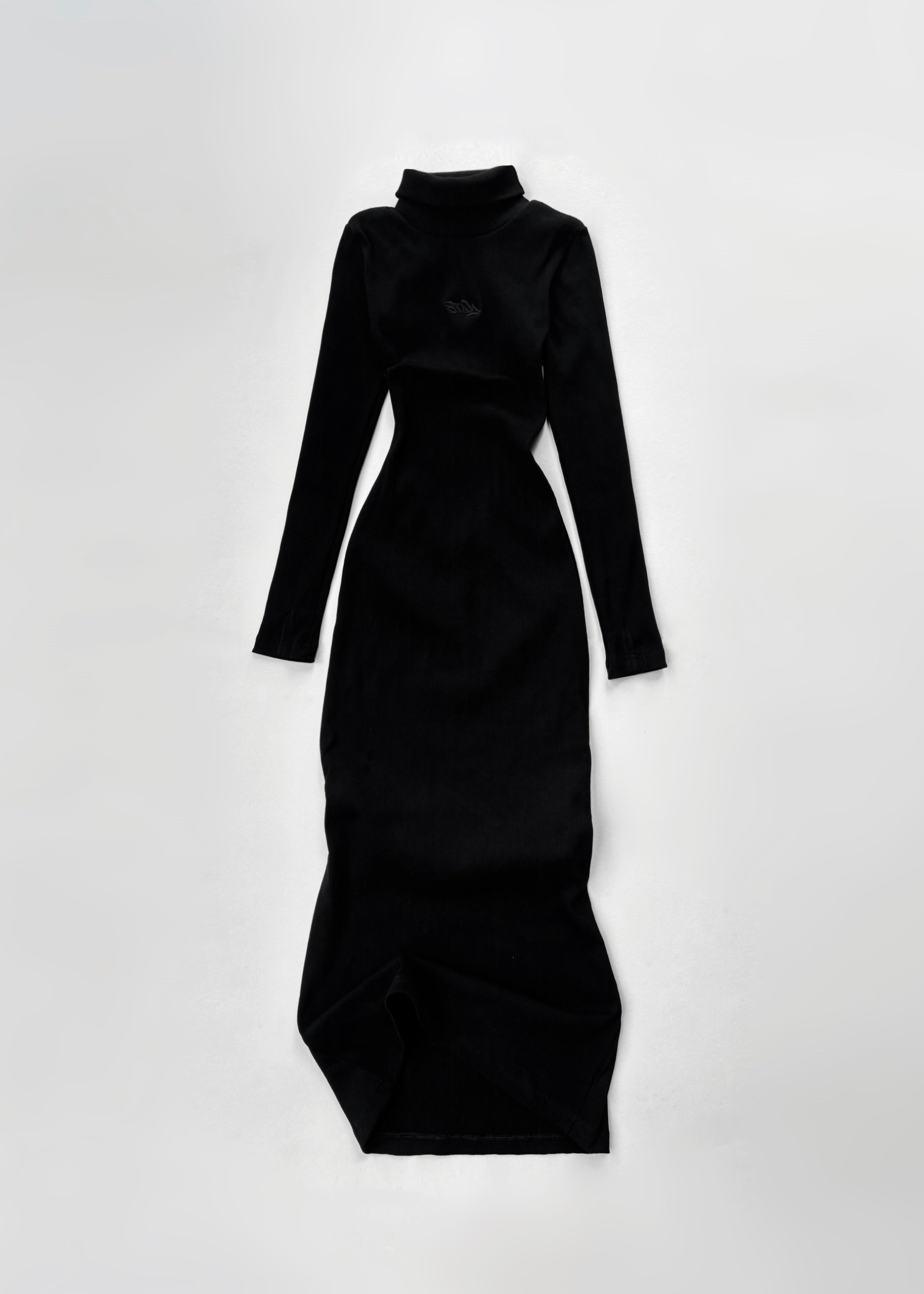 Vestido Rib Iconos - Negro