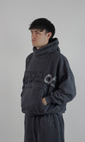Hoodie Cuello Alto - Azul Acero