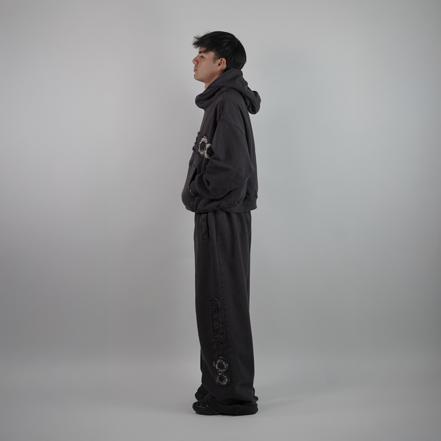 Pantalón Wide Desgastado - Café