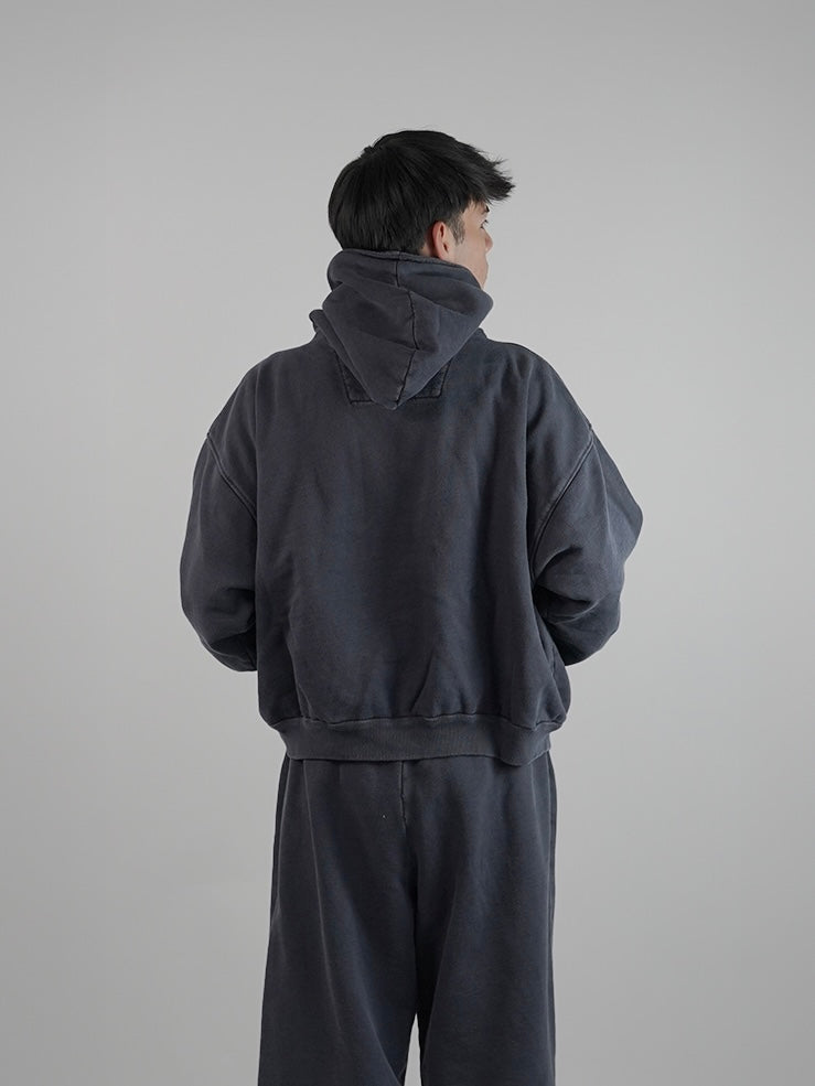 Hoodie Cuello Alto - Azul Acero