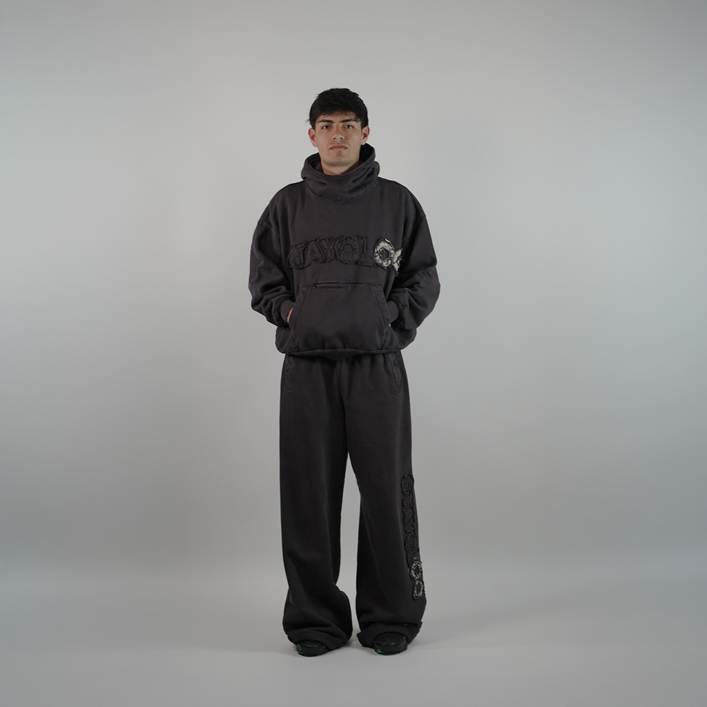Pantalón Wide Desgastado - Café