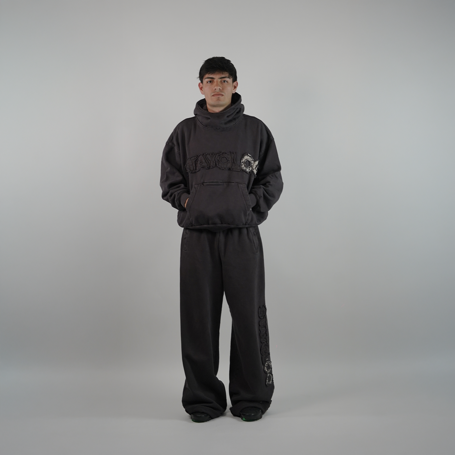 Pantalón Wide Desgastado - Café