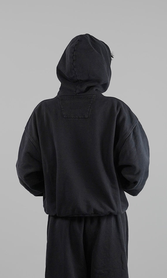Hoodie Cuello Alto - Negro