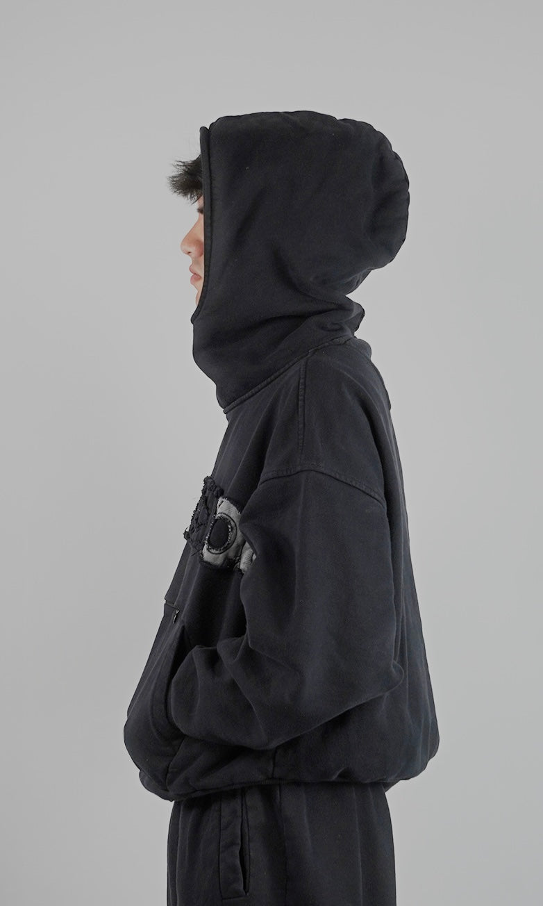 Hoodie Cuello Alto - Negro