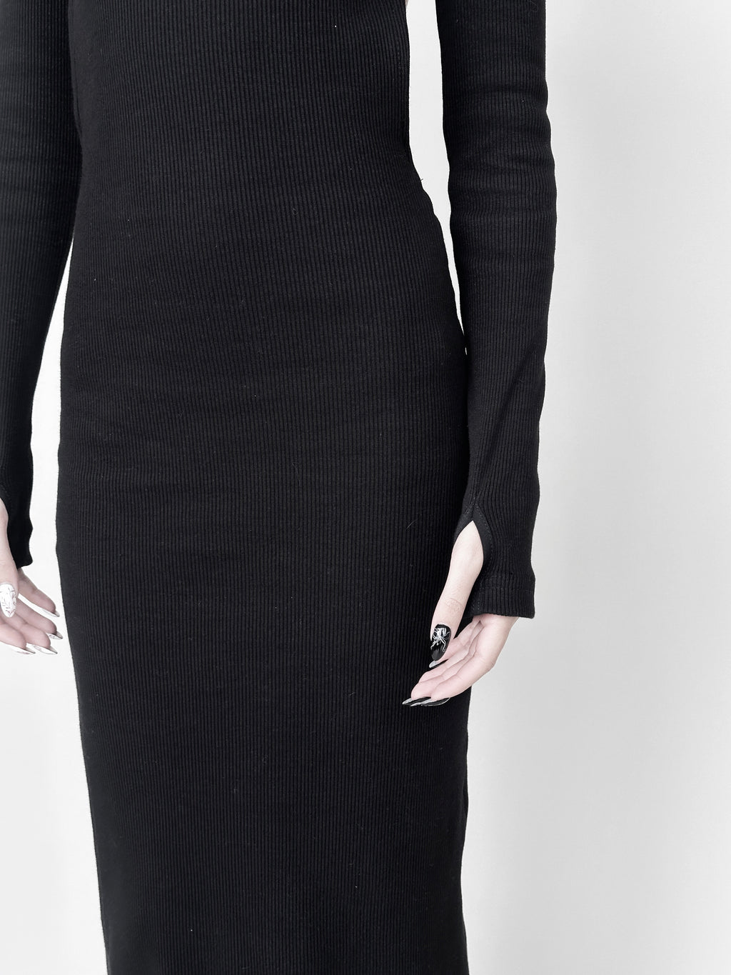 Vestido Rib Iconos - Negro