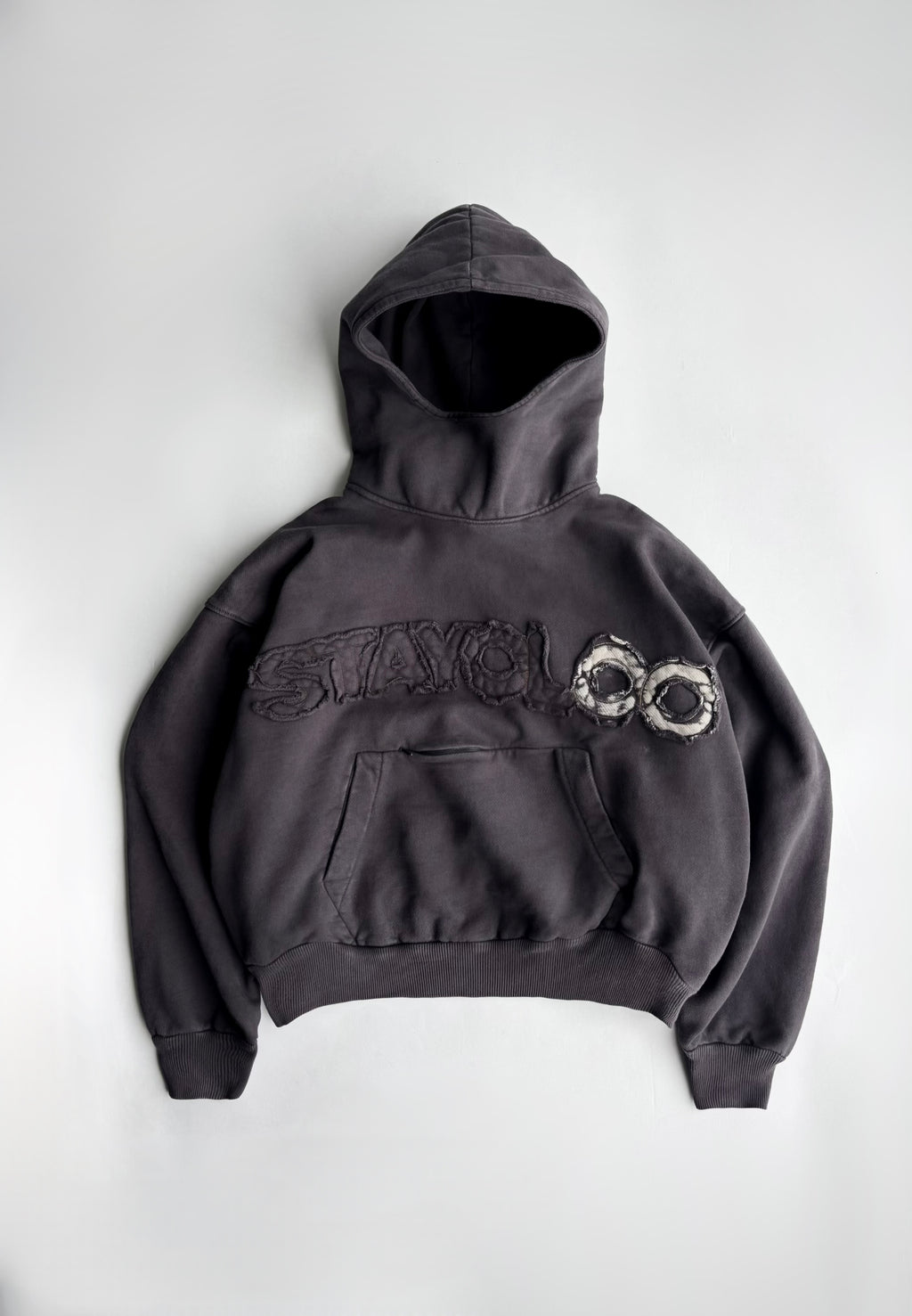 Hoodie Cuello Alto - Café