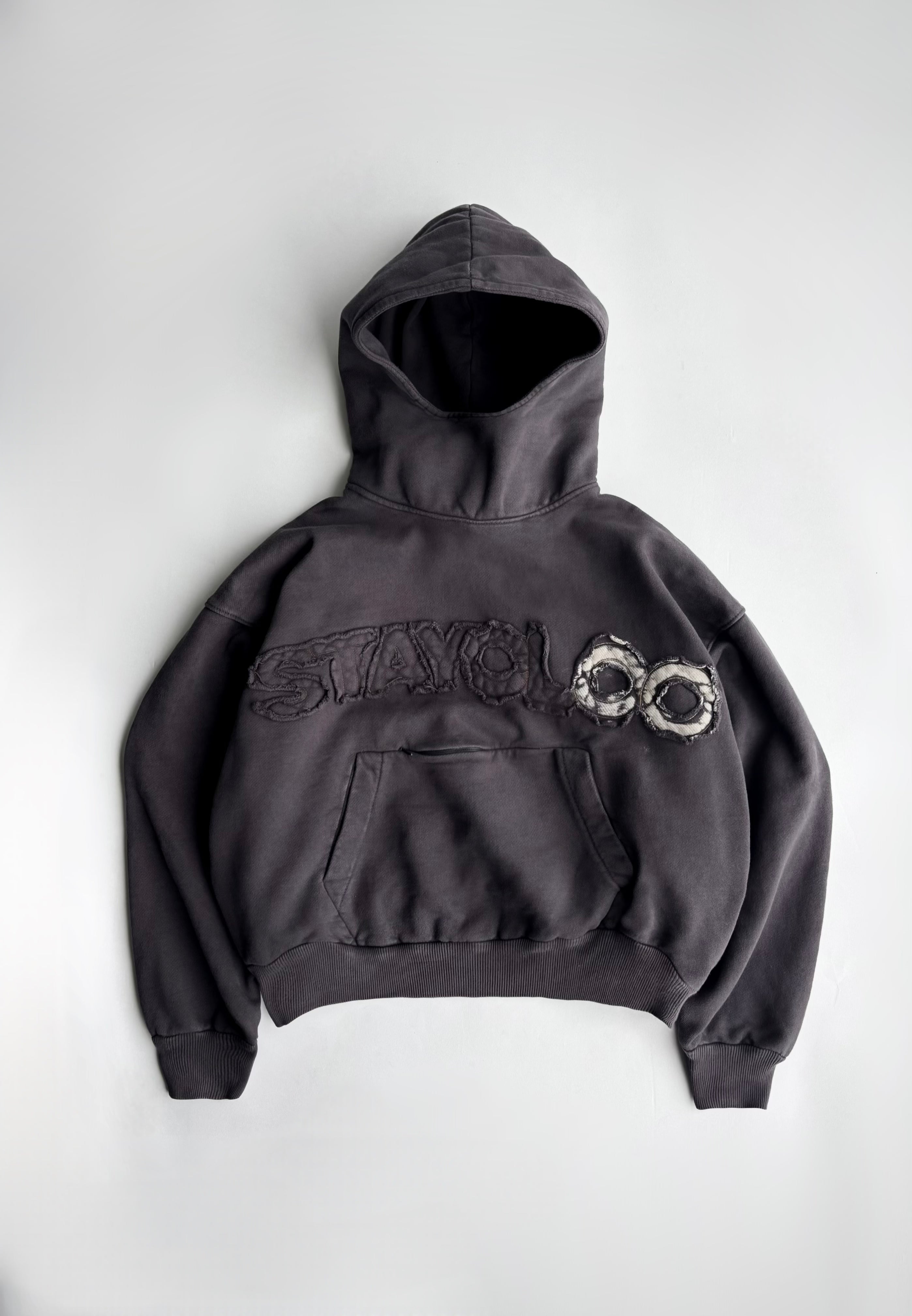Hoodie Cuello Alto - Café