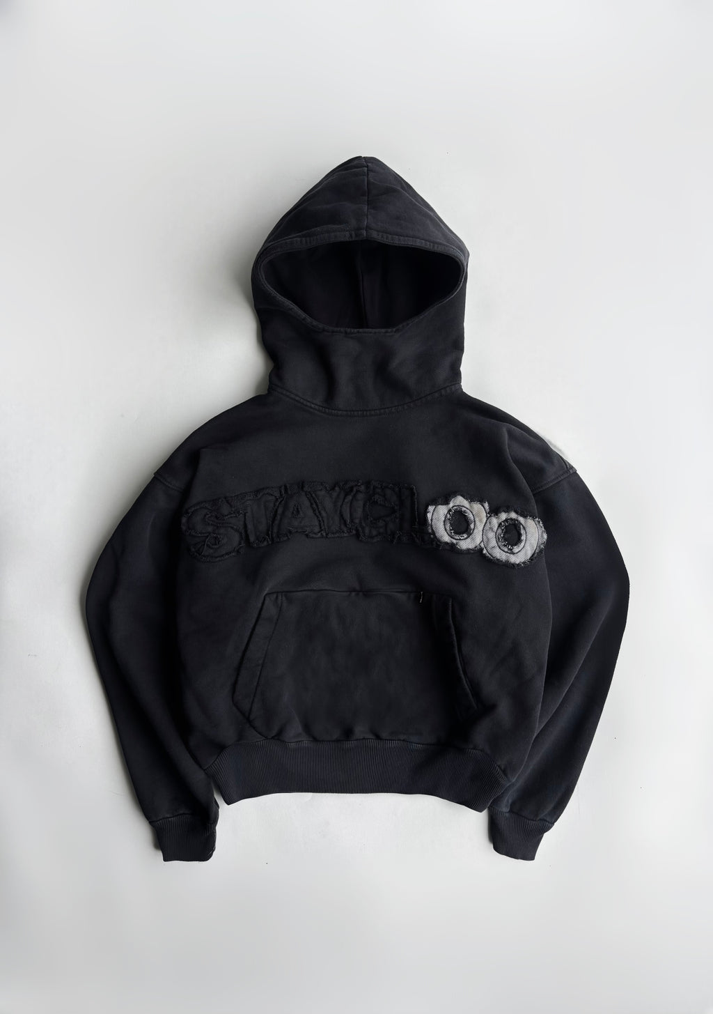 Hoodie Cuello Alto - Negro
